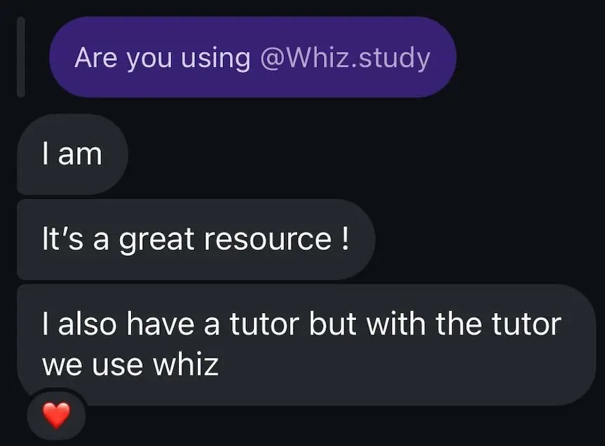 What a student said about Whiz